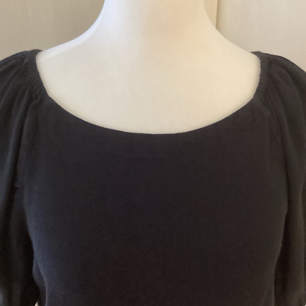LOFT Black Puff Short Sleeve Blouse Sz XS - Picture 2 of 11